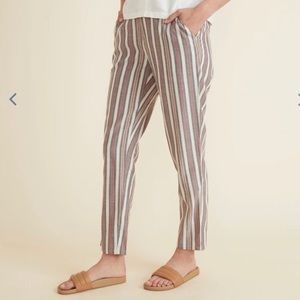 Marine Layer Allison Trouser in Navy/Orange/White Stripe Sz Small NWT